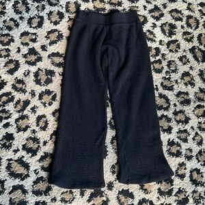 PINK by Victoria’s Secret black wide leg Sherpa lounge pants size M